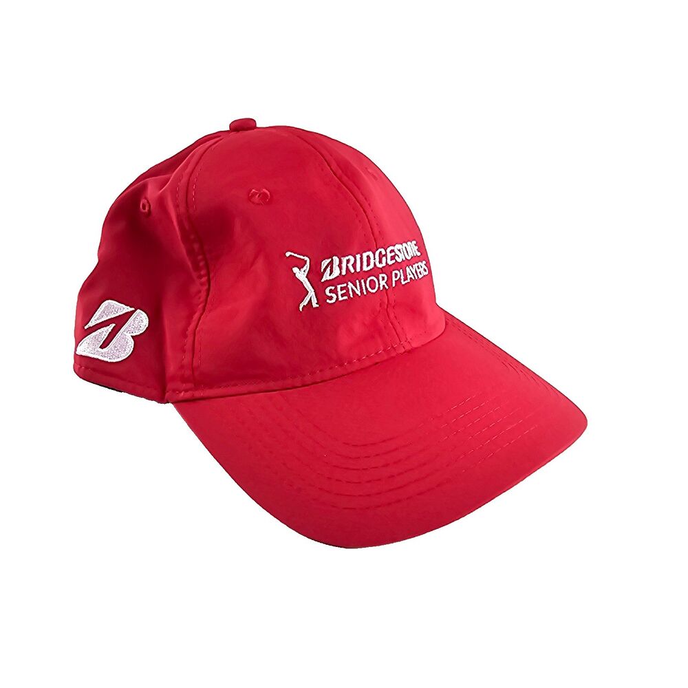 Bridgestone Golf Ahead Hat Men Red Senior Players Adjustable Strapback Cap